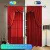 2pcs Bright Red Printed Curtain for Home Decor - Rod Pocket Window Treatment for Bedroom   Office   Kitchen   Living Room  and Study
