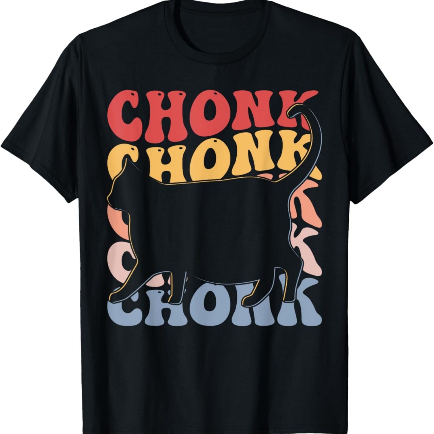 

Chonk Groovy Cat Meme T-Shirt M белый