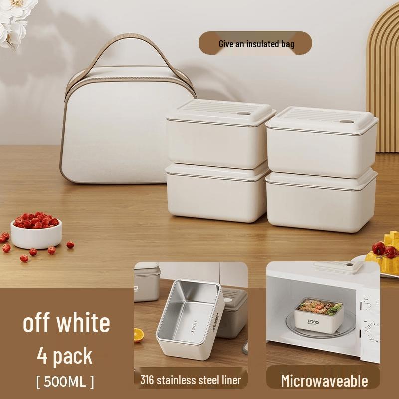Ruhan 4-Layer 316L Stainless Steel Insulated Lunch Box Set