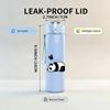 1PC Three Cute Panda Pattern 750ml Color Plastic Sports Water Bottle Leakproof Flip Straw Lid Suitable for Sports Office Home Use
