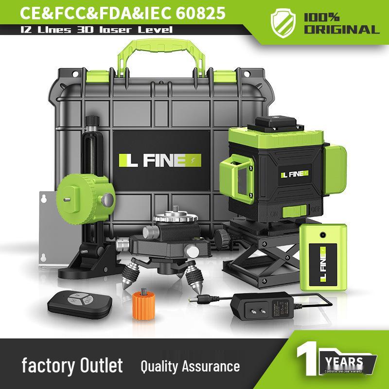 LFINE4D 16-Line 3D12-Line Green Light Laser Level Projector