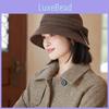 Polyester Hat For Women With Solid Color And Bow Decor For Casual Winter Wear