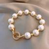 New Arrival Retro Light Luxury Elegant Zircon Circle Pearl Bracelet for Women Fashion Sweet Crystal Jewelry Party Gifts