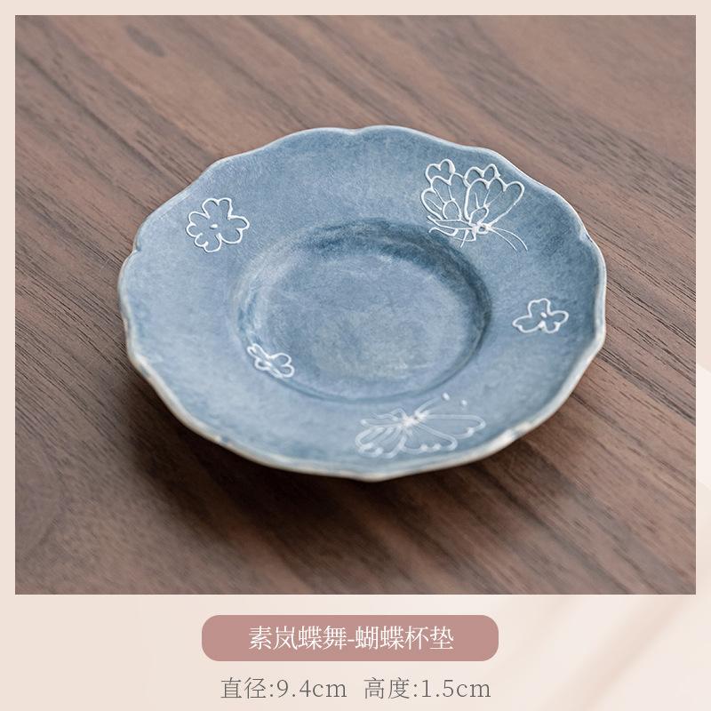 

2pc/lot Hand-painted Butterfly Coasters Antique Cup Mat For Coffee Cups Saucer Heat Insulation Placemats Cup Holder Cafes Craft