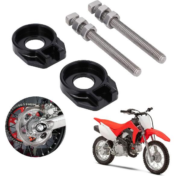 JFG RACING Motorrad 2 Stück 12mm Kettenspanner CNC Universal für CRF50F CRF100F CRF110F XR50R XR100 CRF XR KLX TTR 50-125ccm Dirt Pit Bike