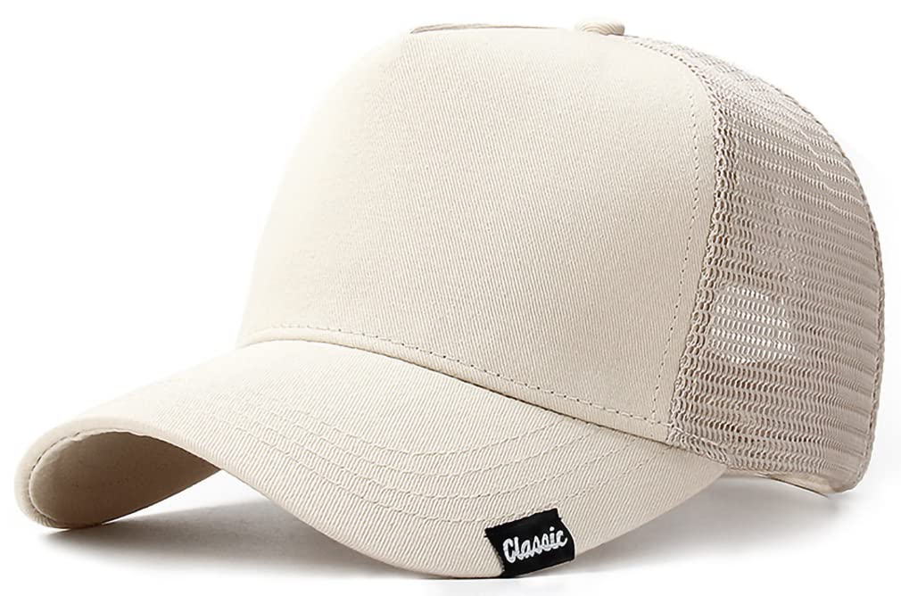 Laquest Trucker Mesh Plus Size to Cap, Cotton/Mesh, (Up 65cm), Men's/Women's (Light Cream)