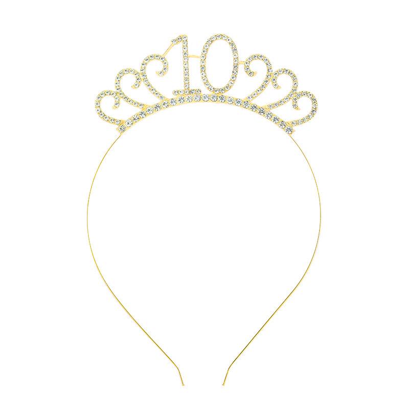 Cross-Border Digital Birthday Crown Set: Headdress, Party Shoulder Strap & Etiquette Belt Photo Prop for Girls
