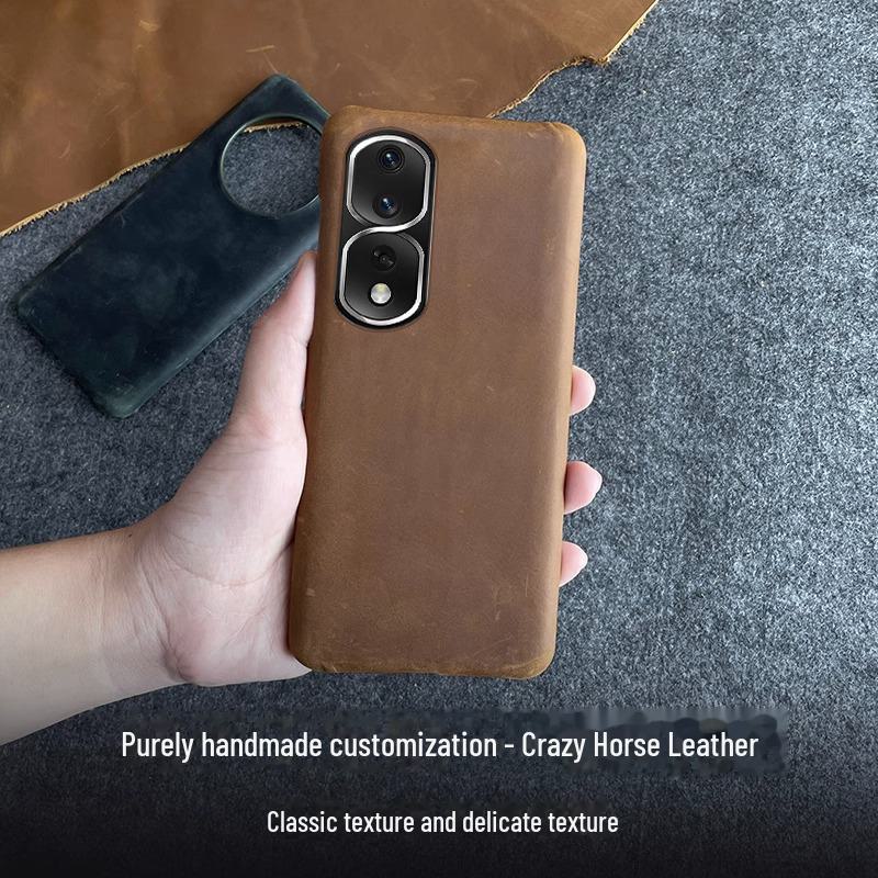 Honor 20 Cowhide Leather Half-Cover Protective Case for Honor 20 Pro and Youth Edition