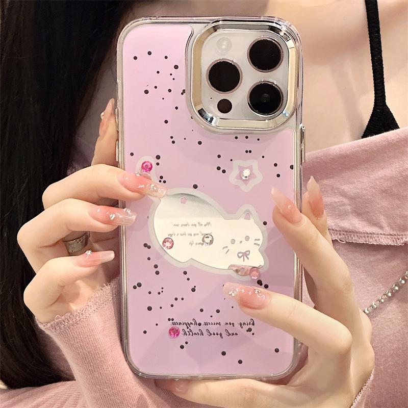 Zhitai iPhone 12 Pro Max/13 Pro/14/15/16 Case: Three-in-One Mirror Design with Bracelet.
