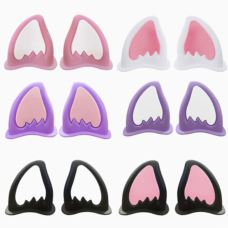 2pcs Adorable Cat & Bear Ears Helmet Stickers - Durable ABS, Perfect for Motorcycles, Electric Bikes & Car Decor, Cute Helmet Accessories