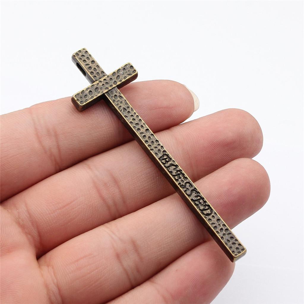 Large Crosses Detailed Religious Charm Antique Bronze Zinc Alloy Jewelry Making Supplies Necklace Making DIY Charms