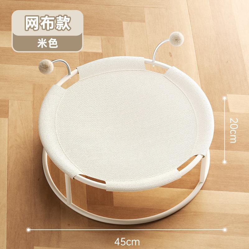 Summer breathable wrought iron cat bed all season universal moisture-proof cat hammock round mesh pet cat trampoline