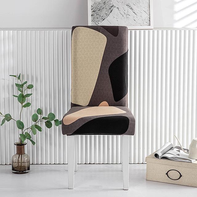 

Чехол на обеденный стул с 3d принтом, эластичный чехол на стул с геометрическим рисунком, чехол на сиденье для кухонных табуретов, домашний отель, свадебное украшение Universal Size