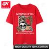 Skeleton Unisextally Ill But Totally Chill Halloween Skull Mom TShirts TShirt for Unisex Homme Pure Cotton T Shirt