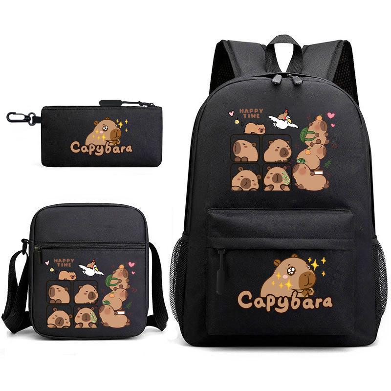 3-teiliges Schulrucksack-Set für Schüler Große Kapazität Oxford-Stoff Schultasche mit Schultergurt und Federmäppchen