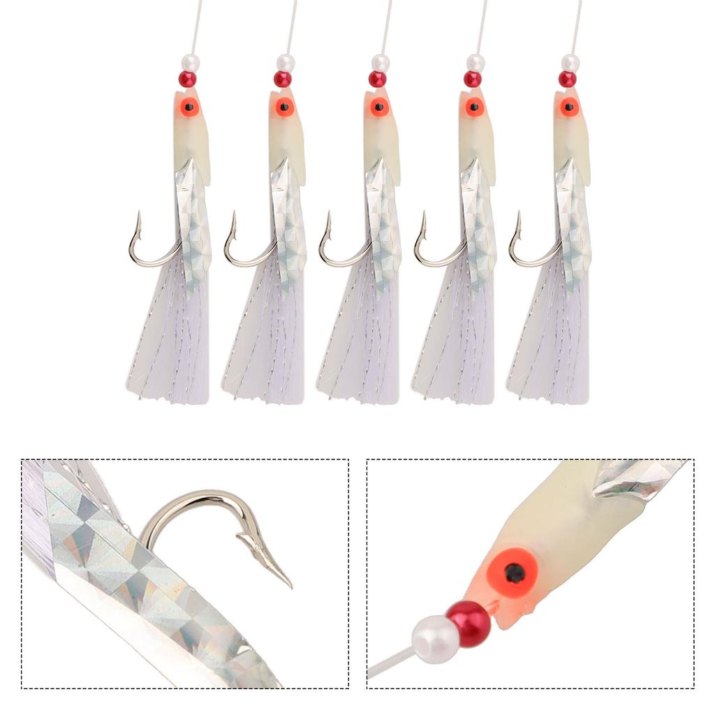 Bait Jigs Fishing 0.5mm/80mm Supporting String 3/0# 5 Pcs/Pack