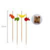 100pcs Creative Disposable Fruit Stick Art Bamboo Stick Fruit Skewer Cocktail Burger Garnish Stick Drink Stirring Stick