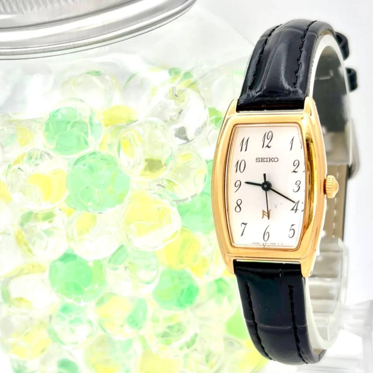 [New Battery] SEIKO NOIE Ladies Watch Oval Gold 1F21-5C10 850173 New Belt