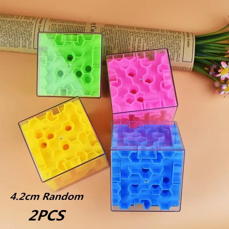 TOBEFU 3D Maze Magic Cube Transparent Six-sided Puzzle Speed Cube Rolling Ball Game Cubos Maze Toys for Children Educational