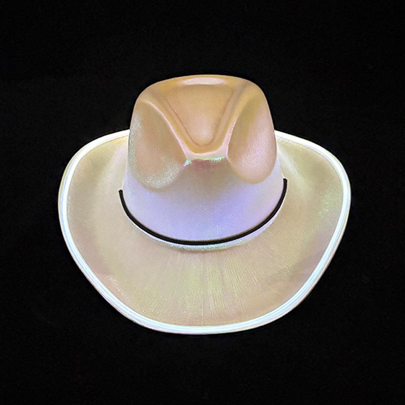 LED Light-Up Colorful Cowboy Hat for Halloween, Carnival, and Holiday Performances
