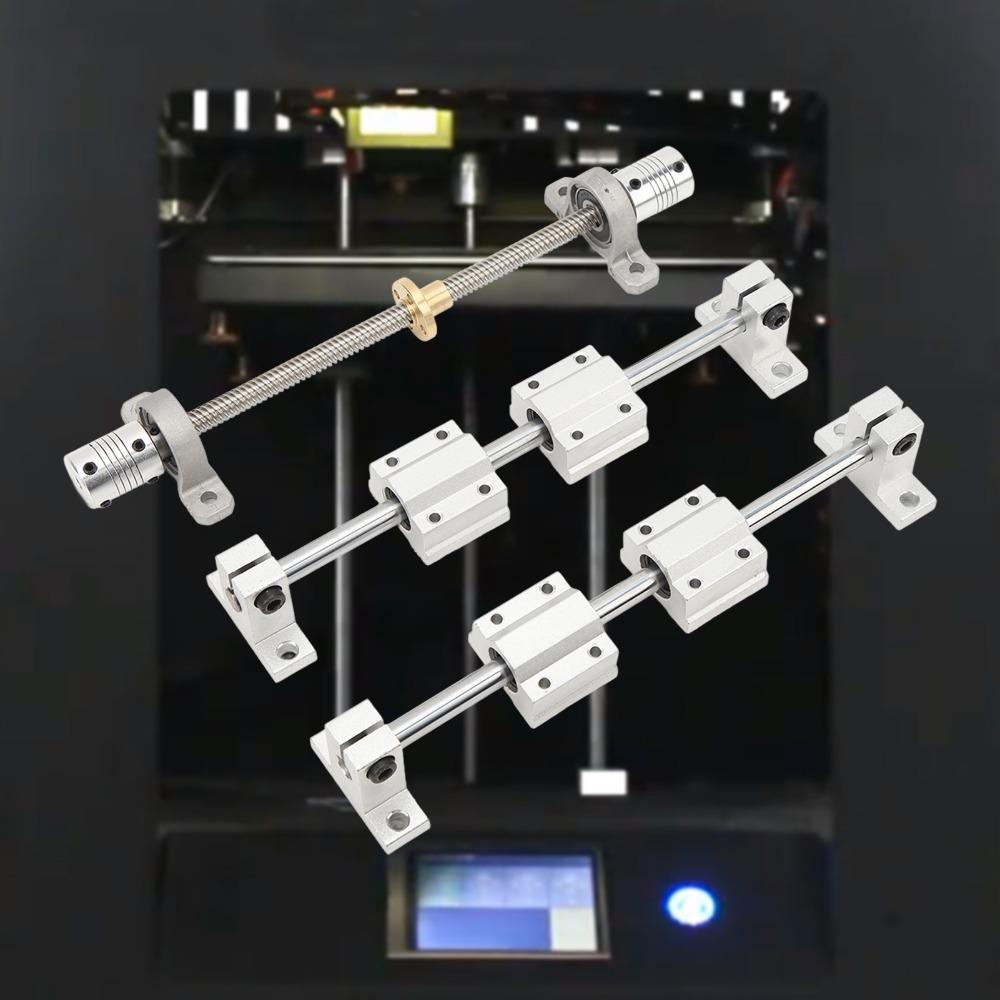 16pcs 8x200mm Rod Linear Motion Guide Rod SC8UU Block Flexible Shaft Coupling For DIY CNC Machine