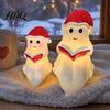 Cute Ghost Statue for Home Reading Book Lamp Christmas Resin Figurine with Santa Hat Night Light Warm Lighted Halloween Bedroom Shelf Tabletop