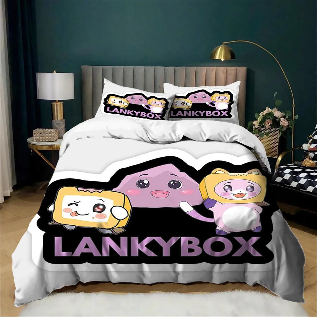Exquisites Cartoon L-Lankybox Bettbezug Kissenbezug Bettwäsche Set 2/3-teiliges Set Kinder Junge Mädchen Einzel-/Doppel-/Queensize