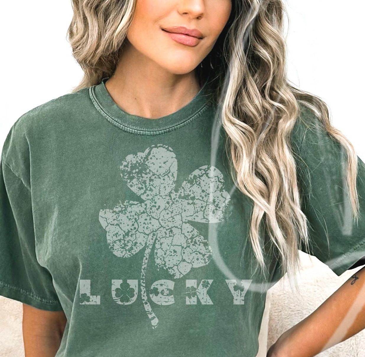 Retro Lucky Shamrock Shirt St PATRICKS SHIRT Comfort Colors R St Patricks day lu XXL