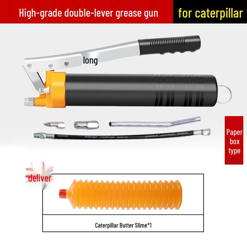 Caterpillar Dual-Use Manual High-Pressure Grease Gun with Four-Gear Locking Pliers and Flat Head