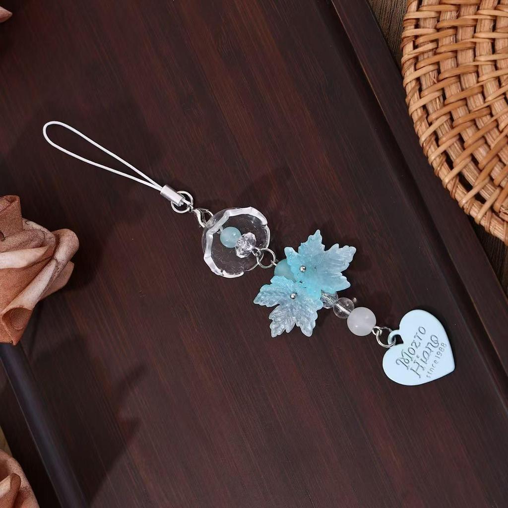 In Stock: Cute Autumn Maple Leaf Wind Chime Phone Charm & Keychain