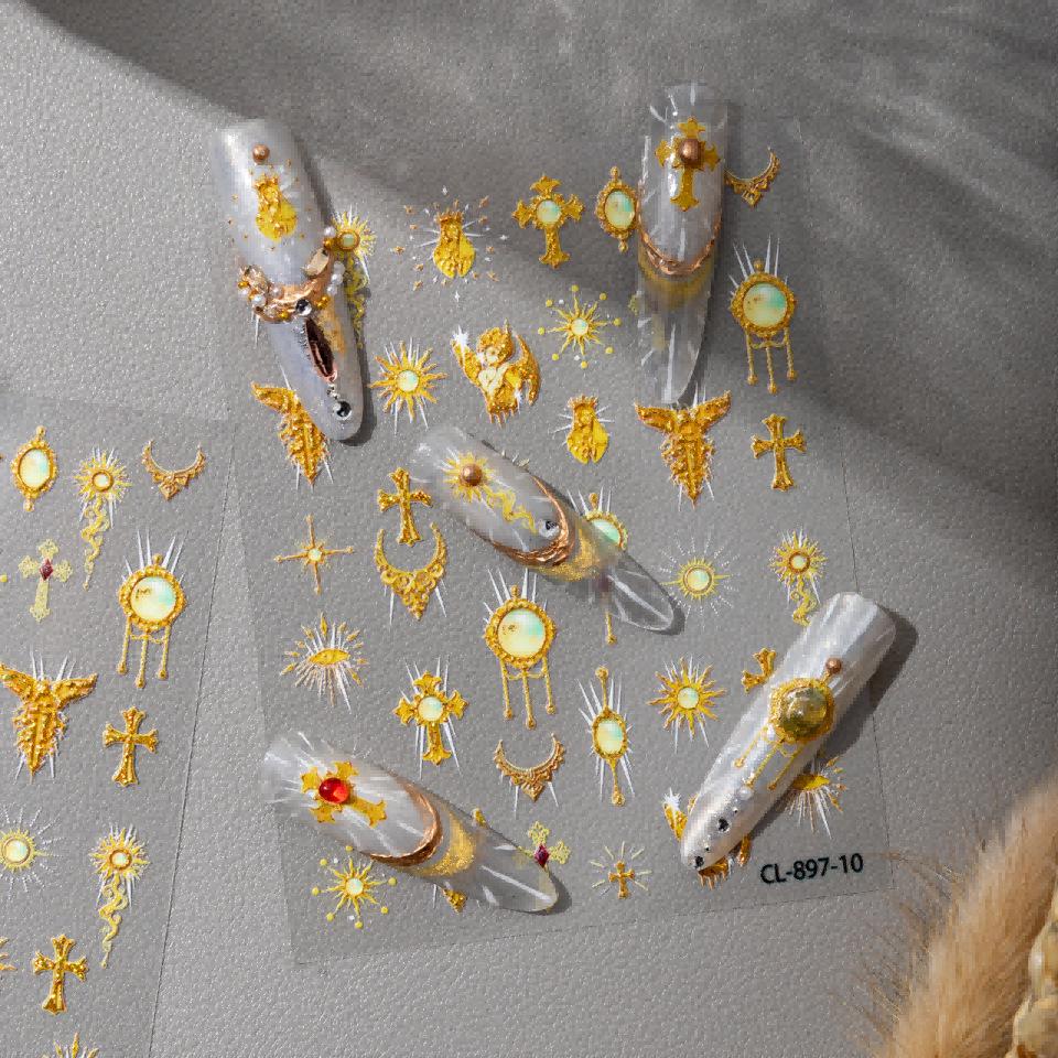 Cyansea Ретро Звездочка Крестик Арт для Ногтей и Наклейки DIY для Телефона/Планшета CL-897-10