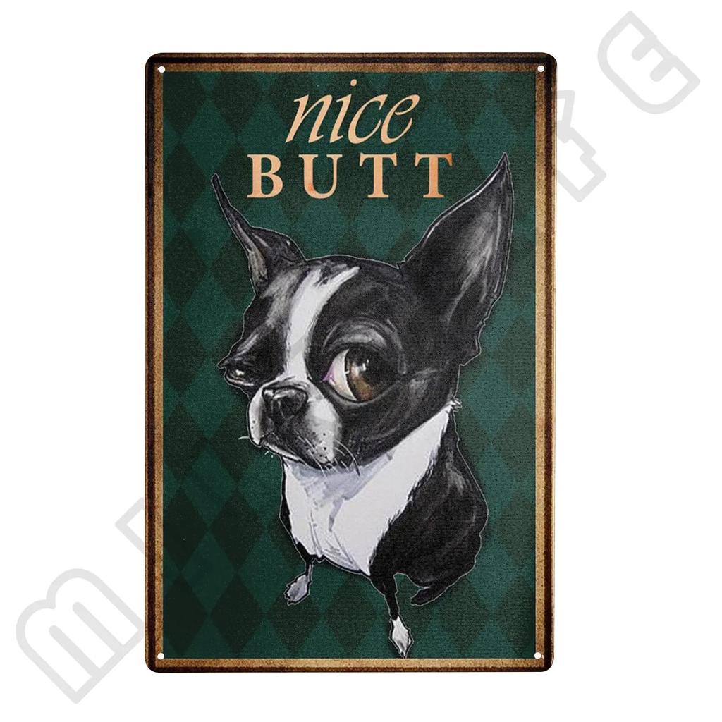 Metal Boston Terrier Co Bath Soap Tin Sign for Bathroom Toilet Home Room Pet Shop Decoration 12 X 8 Inches
