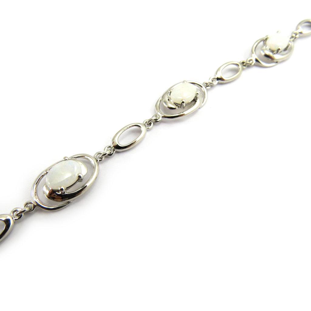 Les Trésors De Lily [G8682] - Silver Bracelet 'Goddess Opal' Silver White (rhodium-plated) - 9 Mm