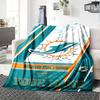Name Custom Miami Dolphins Print Flannel Blanket High Quality Warm Comfortable Cover for All Seasons Perfect for Gifts Home Decor