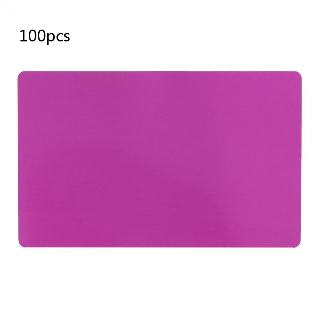 Multicolor Aluminum Blank Business Cards Engraving Tags Mark Impressive Business Visiting Name Cards for Office 100PC