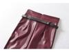Sleek PU Leather High-Waisted Short Skirt with Waistband - Sexy, Hip-Hugging Design for Autumn/Winter