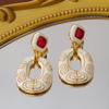 High-quality Phnom Penh Red Crystal Earrings Design Sense Light Luxury Trend Earrings