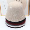 Jacquard knitted bucket hat women's autumn and winter soft waxy plush bucket hat showing small face versatile thermal basin hat cold hat