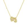 Fashion Small Bubble Initial Heart Letter Necklace 18K Gold Plated Link Chain Romantic Copper Heart Letter Pendant Necklace Gift