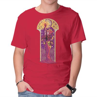 Unisex Crew Neck T-Shirt Witch Art Nouveau Graphic Short Sleeve Casual Tee