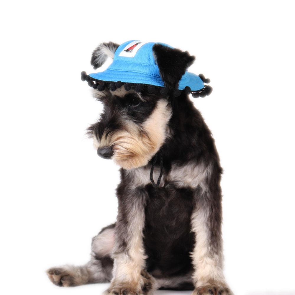 Psí klobouk s kulatým okrajem, plyšovou bambulí, kšiltovka pro mazlíčky, psí čepice, ochrana před sluncem pro mazlíčky, sluneční klobouk, psí klobouk pro malé, střední a velké psy
