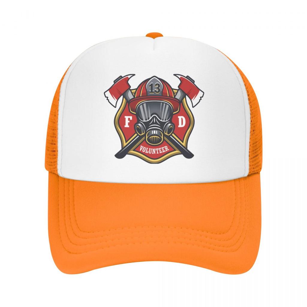 Modische Baseballkappe mit Feuerwehrmann-Totenkopf, WoUnisex, Unisex, verstellbar, Feuerwehrmann, Feuerwehr-Rettungs-Trucker-Mütze, Sport-Snapback-Mützen, Sommerkappen