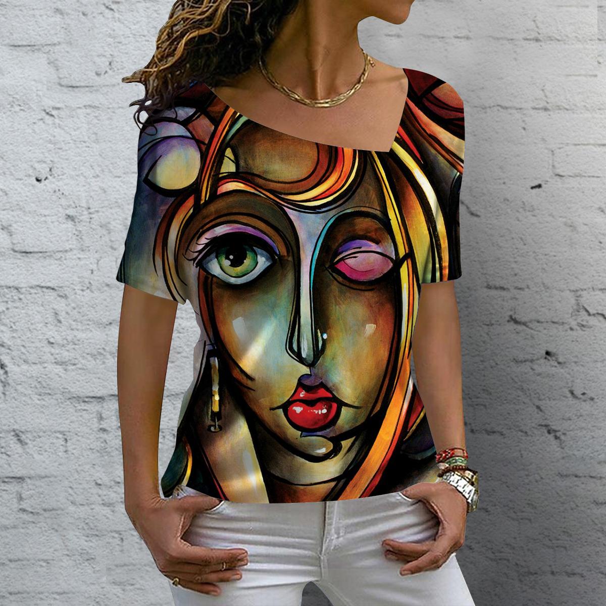 Женские футболки с абстрактным мужским портретом — фото 3