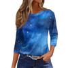 Women's T Shirt Print 3/4 Sleeve Daily Weekend Fashion Basic Round Neck Regular Top