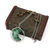 Hand-Woven Natural Crystal Agate Amethyst Moon Pendant Necklace Couple Jewelry N590