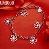 925 Sterling Silver Fashion Jewelry Four Leaf Clover Pendant Bracelet