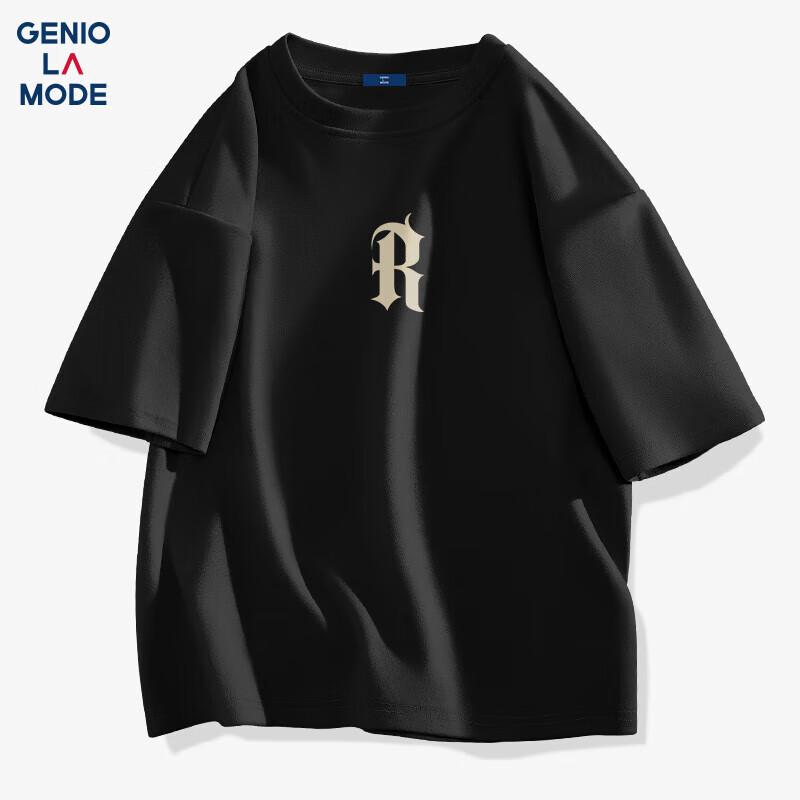

GENIOLAMODE Men s Letter Print Crew Neck T-Shirt XL