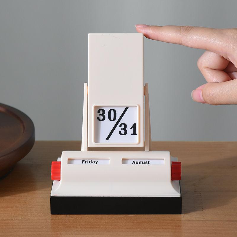 Minimalist Perpetual Flip Desk Calendar Manual Rotating Office Decor Reusable Desktop Calendar Creative Nordic Style Gift