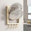 Kitchen Wall Mount Pot Lid Rack With Multilayer Storage For Home Cooking