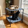 Doppelschichtige erhöhte Haustierliege Abnehmbar Rutschfest Katzen Schlafbett Atmungsaktiv Feuchtigkeitsbeständig Haustier Campingbett Vier Jahreszeiten